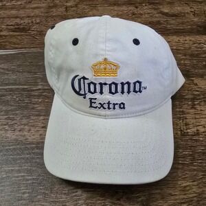 CORONA EXTRA Baseball Hat Mens OS White Embroidered Logo Strapback‎